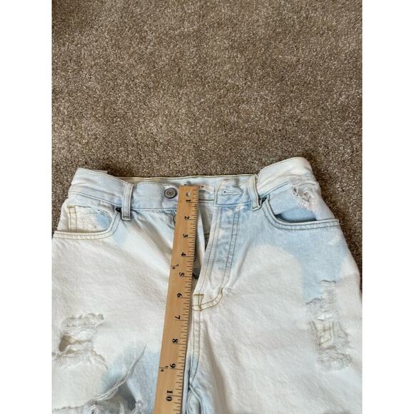PacSun High Rise straight jeans 5 button up SZ 24" DIY bleached distressed holey - Picture 4 of 11